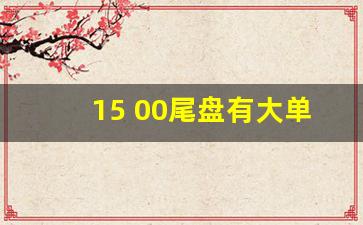 15 00尾盘有大单买入(1500尾盘有大单买入)_https://www.gzyhshgzzx.com_上期能源_第1张
